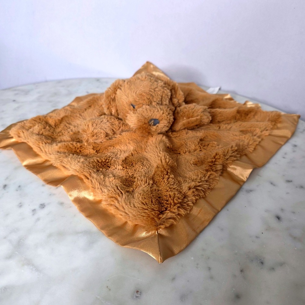 Cloud Island Dog Lovey Tan Satin Plush Security Blanket Stuffed Animal Toy Brown